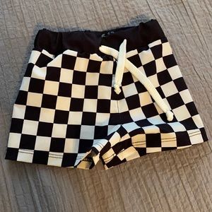 Checkered swim trunks